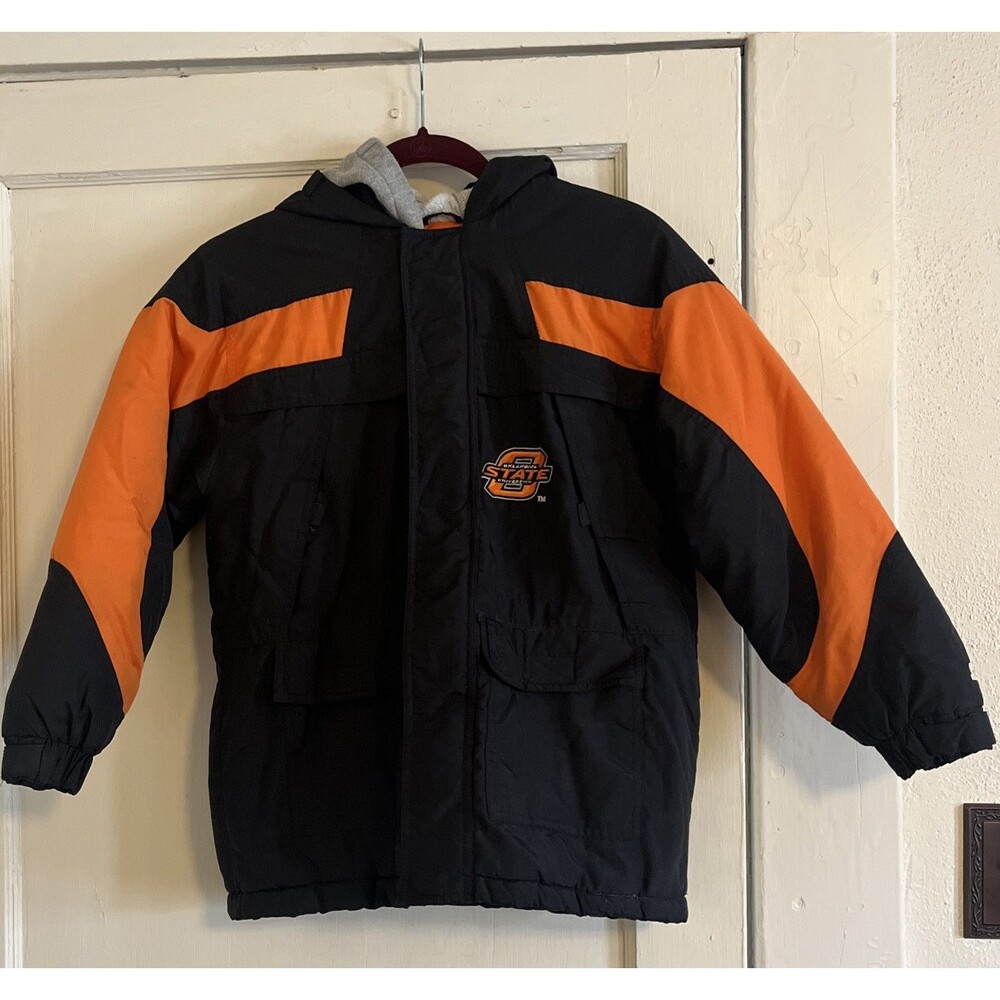 Vintage Oklahoma State Cowboys Starter Jacket Boys Med 10/12 Puff OSU Football